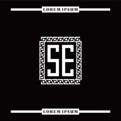 Obraz premium S E collection of initial logo designs with luxurious frame elements