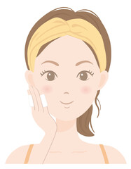 スキンケアをしている女性（保湿）