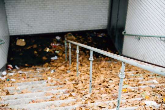 Old subway steps in Paris
