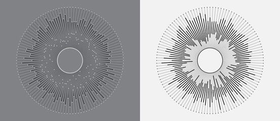 abstract circle with lines and dots. Icon or logo for any projects. - obrazy, fototapety, plakaty