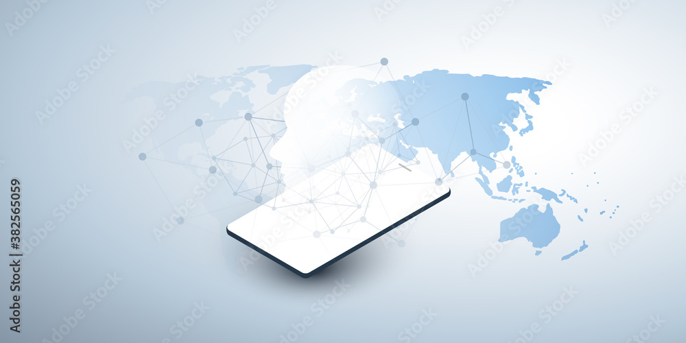 Poster machine learning, artificial intelligence, cloud computing and networks design concept with human or