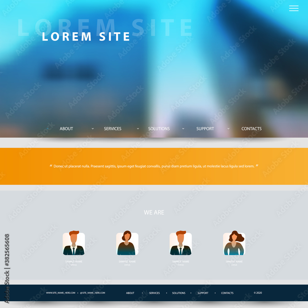 Canvas Prints website design template for your business with blurred urban theme