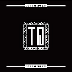 T Q collection of initial logo designs with luxurious frame elements