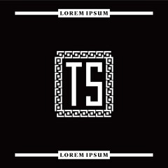 T S collection of initial logo designs with luxurious frame elements