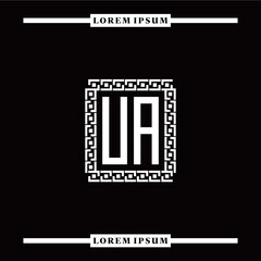 Obraz premium U A collection of initial logo designs with luxurious frame elements