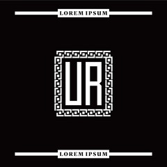 Obraz premium U R collection of initial logo designs with luxurious frame elements