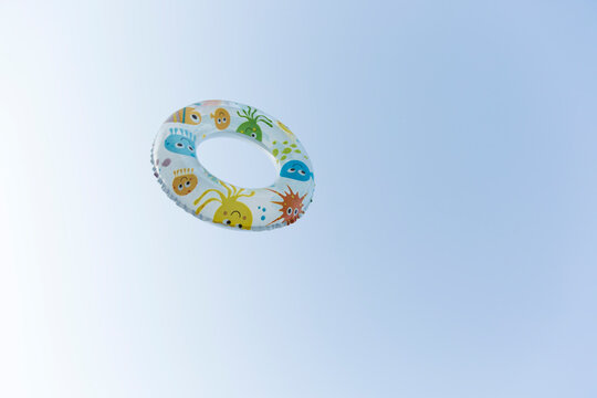 Pool float in the air.