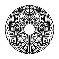 Maori polynesian ethnic circle tattoo shape - obrazy, fototapety, plakaty