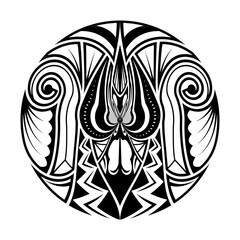 Polynesian ethnic circle abstract tattoo