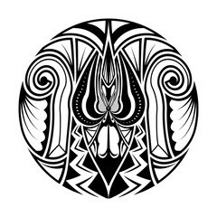 Polynesian ethnic circle abstract tattoo