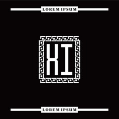 X I collection of initial logo designs with luxurious frame elements