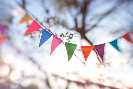 Bunting fluttering in the breeze...