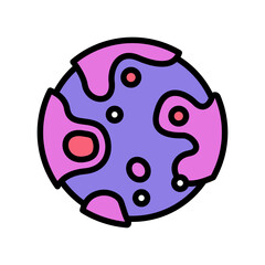 violet planet color icon vector. violet planet sign. isolated symbol illustration