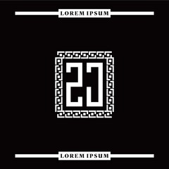 Z J collection of initial logo designs with luxurious frame elements