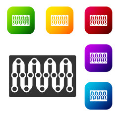 Black Board game icon isolated on white background. Set icons in color square buttons. Vector.