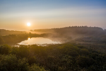 Sunrise over a peatbog in County Donegal - Ireland.