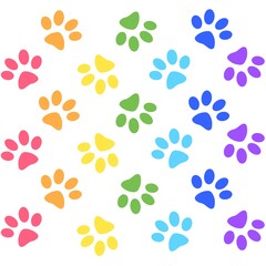 Animal Paw Print Background Pattern, Vector, illustration