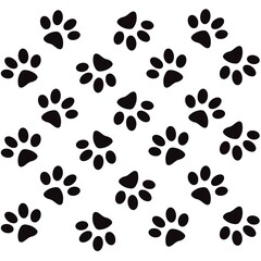 Animal Paw Print Background Pattern, Vector, illustration
