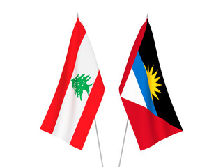 Antigua and Barbuda and Lebanon flags