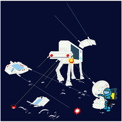 vector illustration of astronaut in space