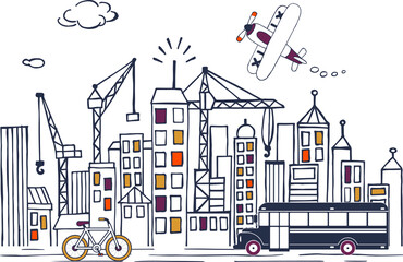 vector illustration of city sketch