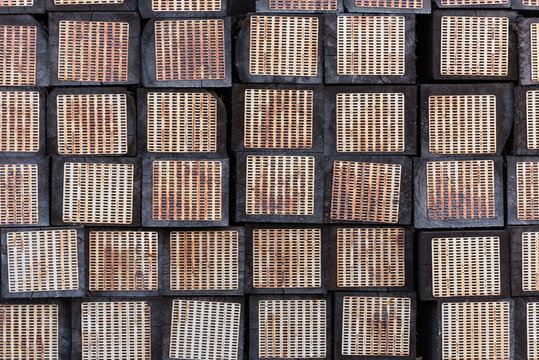 Symmetrically stacked railway ties or sleepers
