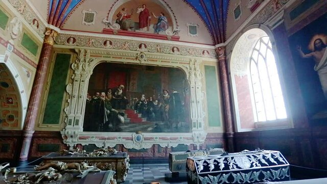 Chapel of King Christian IV in Roskilde Cathedral. The Cathedral is the most important church in Denmark, the official royal burial church of the Danish monarchs and a UNESCO World Heritage Site.