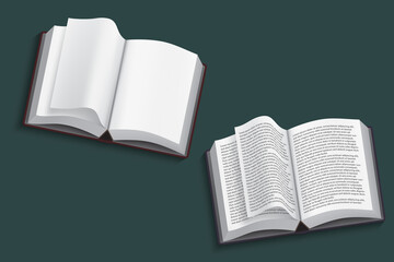 Thick book was opened and its pages swayed. Ideas about education and the benefits of reading.