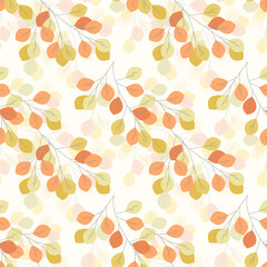 seamless pattern of autumn leaves