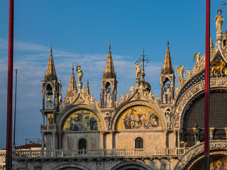 Fototapeta na wymiar St. Mark's square with iconic sights of St. Mark's basilica in Venice, Italy