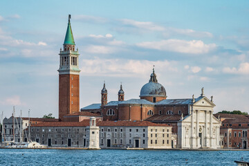 Fototapeta na wymiar The church and monastery at San Giorgio Maggiore in the lagoon of Venice, Italy