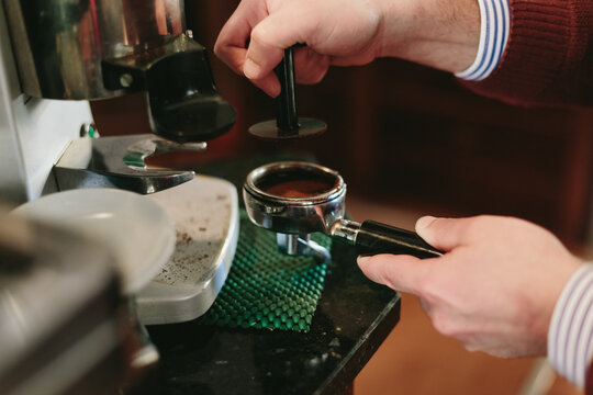 Barman Preparing Espresso Coffee