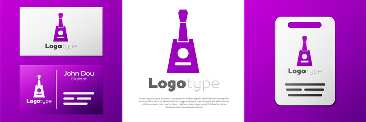 Logotype Musical instrument balalaika icon isolated on white background. Logo design template element. Vector.