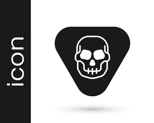 Black Guitar pick icon isolated on white background. Musical instrument. Vector.
