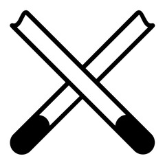 warning prohibited of ecig vector glyph icon design, Quit Smoking Symbol on White background, Bad habit Sign, Cross of Two Vape Concept, 