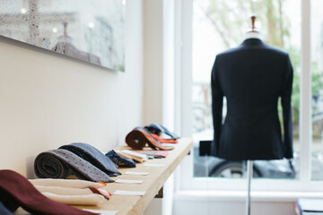 Men's Fashion Store - Ties on Display