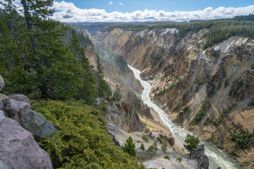 grand canyon of the yellowston from the north rim, wyoming, usa