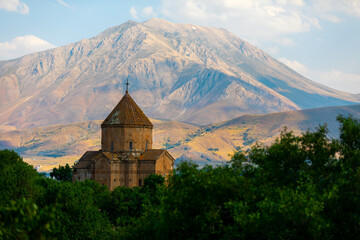 The Cathedral of the Holy Cross on Akdamar Island, in Lake Van in eastern Turkey, is a medieval Armenian Apostolic cathedral, built as a palatine church for the kings of Vaspurakan.