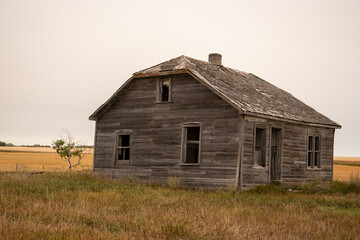 Abandoned homestead from the early 1900s on the Canadian Prairies