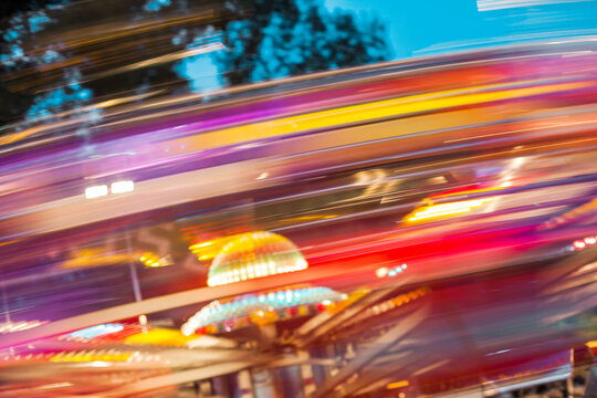 fun park ride motion blur background
