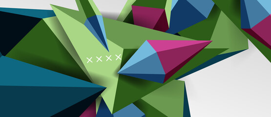 3d low poly abstract shape background vector illustration