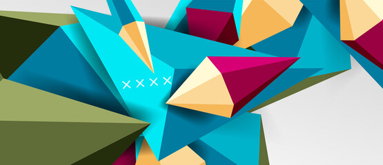 3d low poly abstract shape background vector illustration