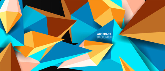 3d low poly abstract shape background vector illustration