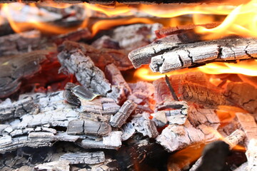 fire in the fireplace
