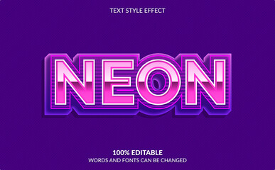 Editable Text Effect, Neon Text Style