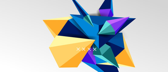 3d low poly abstract shape background vector illustration