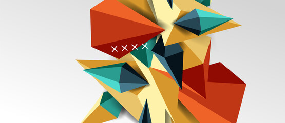 3d low poly abstract shape background vector illustration