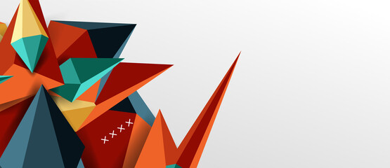 Fototapeta premium 3d low poly abstract shape background vector illustration