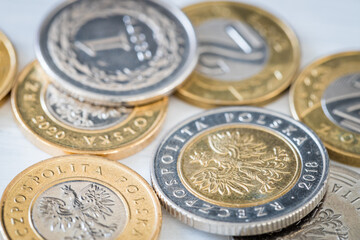 Polish money, zloty, small coins