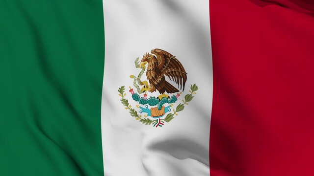 Flag of Mexico City fluttering in the wind